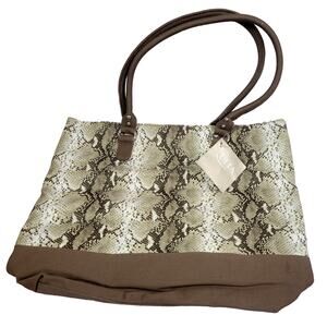 Ulta Brand New‎ Shoulder Bag Tote - Snakeskin Faux/Brown NWT